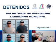 POLICÍA MUNICIPAL DE IRAPUATO DETIENE A CUATRO SUJETOS POR ROBO A TIENDA COMERCIAL